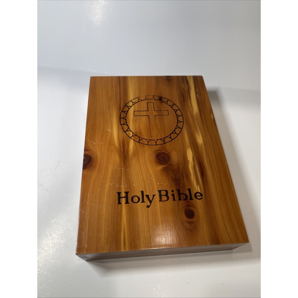 Holy Bible Cedar Box Case Union Made USA Keepsake  Decor